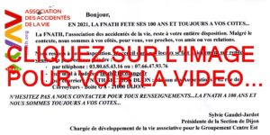 2021 / 03 VIDÉOS ET 43 PHOTOS / LA FNATH ASSOCIATION DES ACCIDENTES DE LA VIE FETE SES 100 ANS AVEC TROIS VIDEOS DEPUIS LA SECTION DE DIJON...