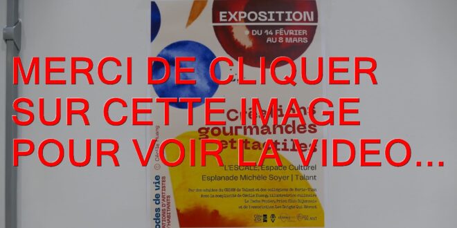 2025 / 01 VIDÉO ET 84 PHOTOS / Inauguration avec Fabian RUINET, Alain LAMY et Laurent ARNAUD de l’exposition « créations gourmandes et tactiles » à l’Escale de Talant…